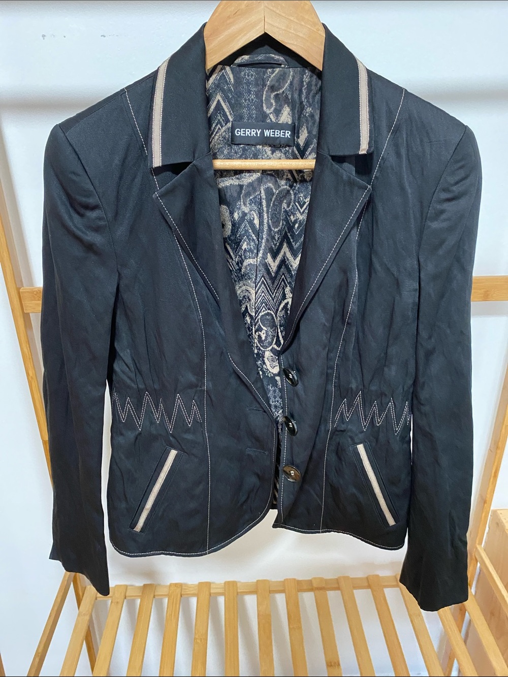 Gerry Weber Black Blazer with Cream Trim